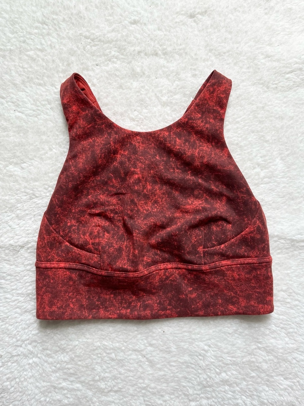 Lululemon Wunder Train High-Neck Red Marbled Sports Bra